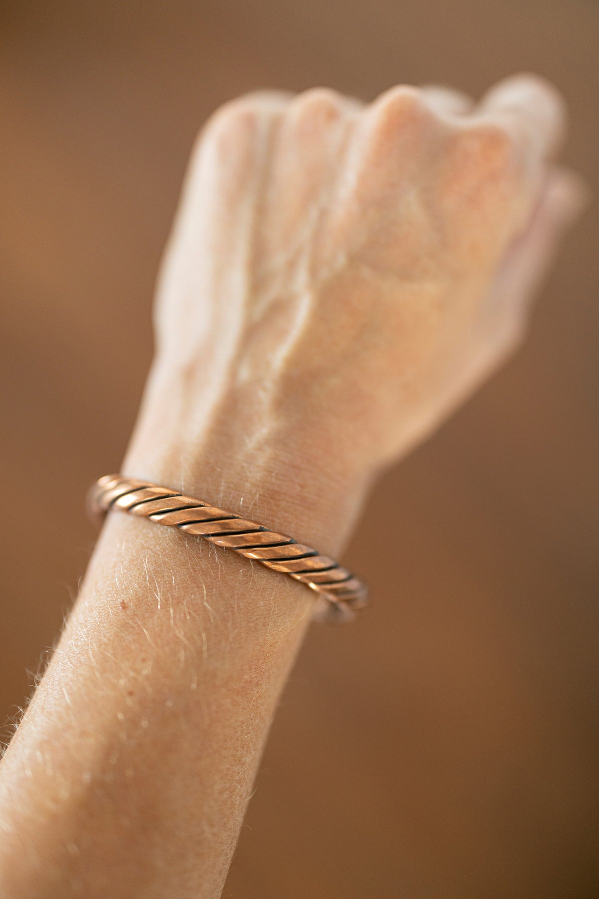 Kopero Premium Kobberarmbånd Snoet, 100 % rent kobber, om håndleddet