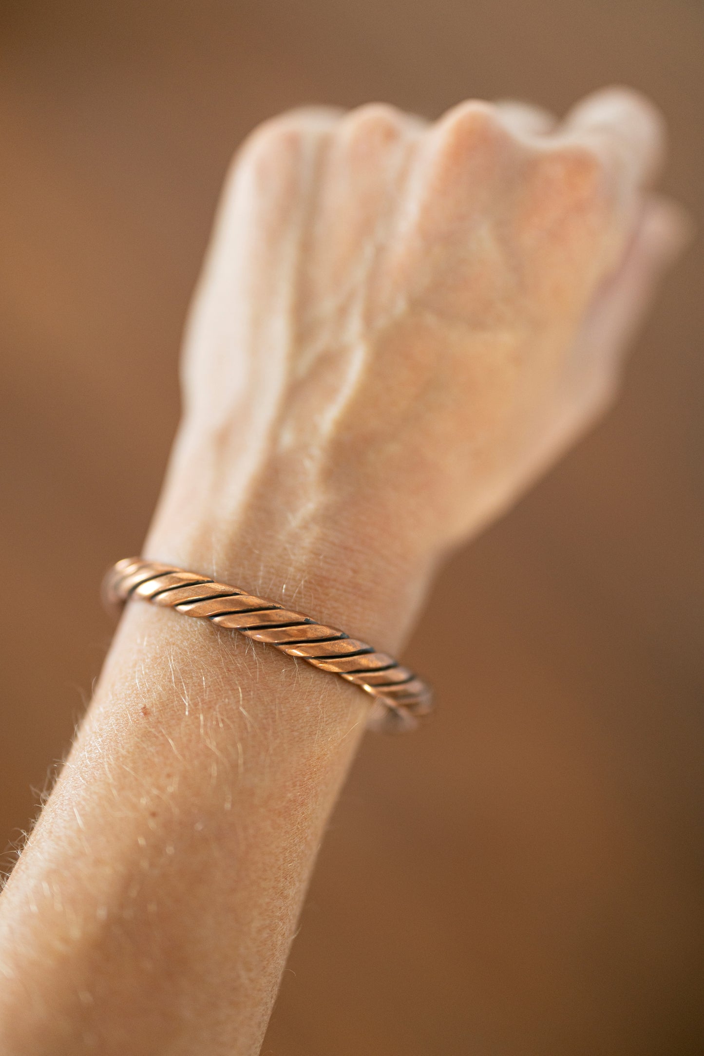 Kopero Premium Kobberarmbånd Snoet, 100 % rent kobber, om håndleddet