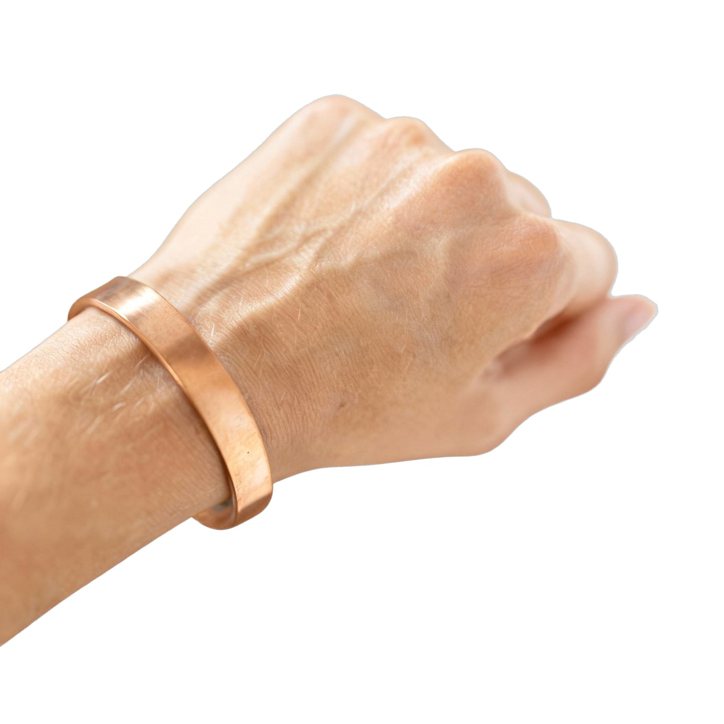 Kopero Kobberarmbånd Glat om håndleddet, flad cuff af rent kobber