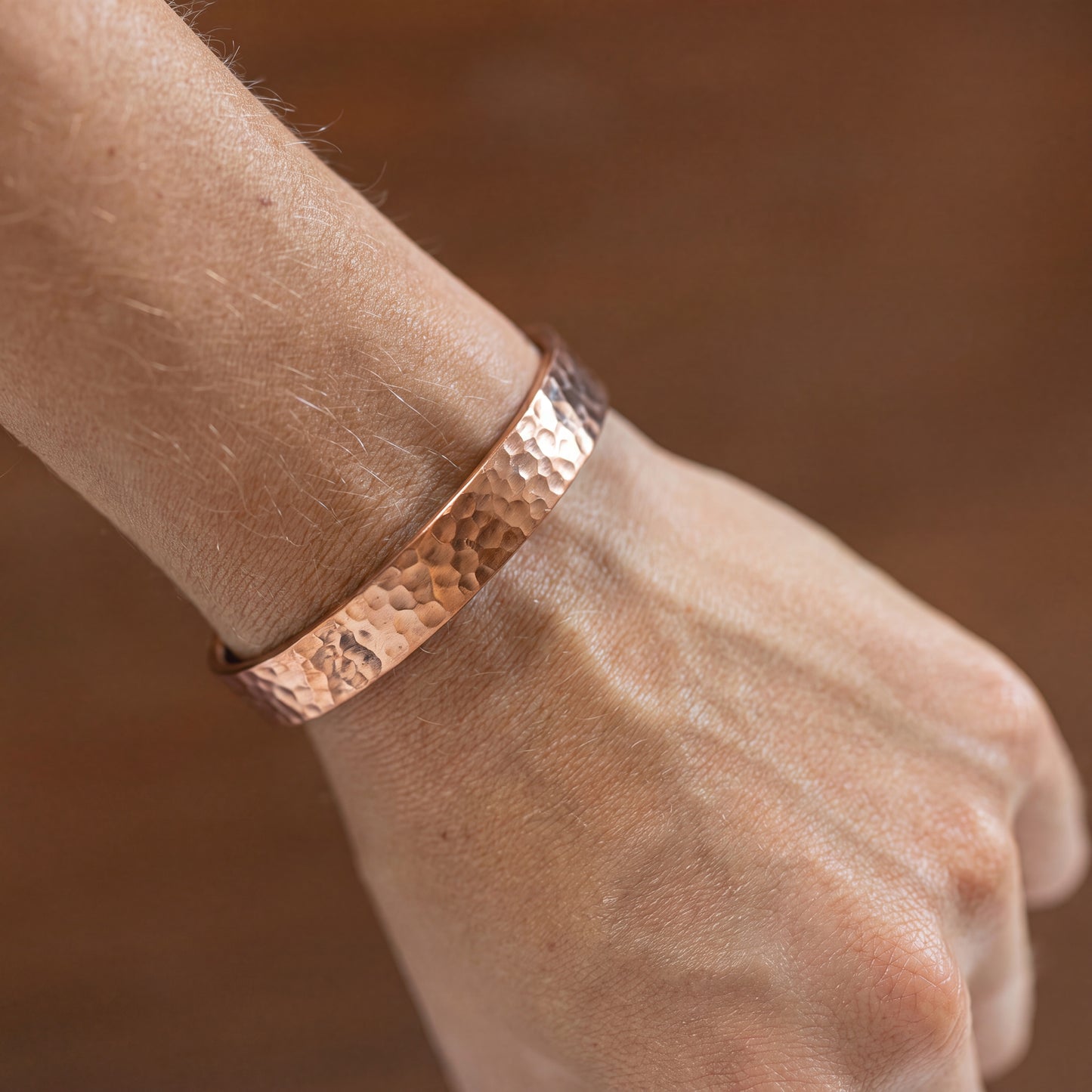 Kopero Premium Kobberarmbånd Hamret, 100 % rent kobber med hamret finish