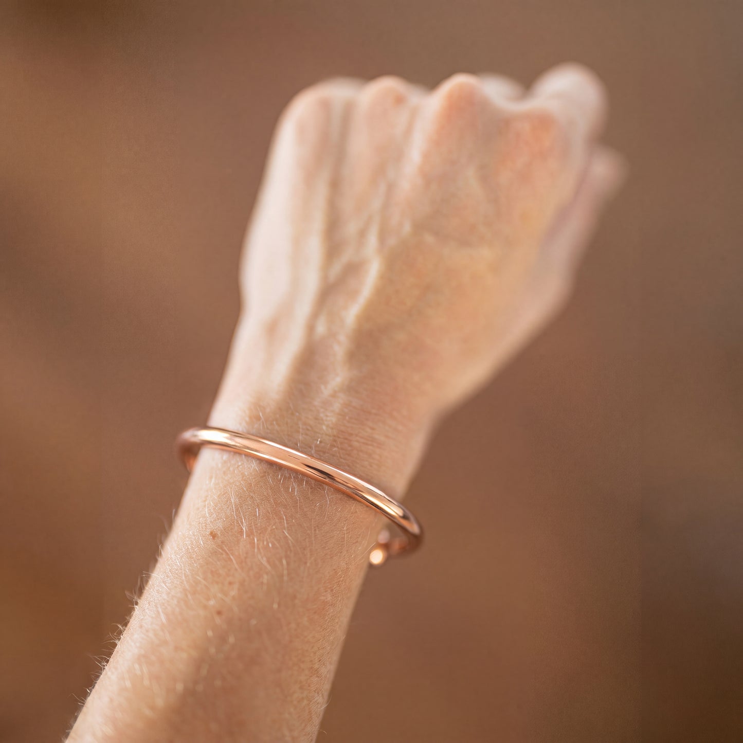 Kopero Premium Kobberarmbånd Rund, glat rund trådmanchet om håndleddet